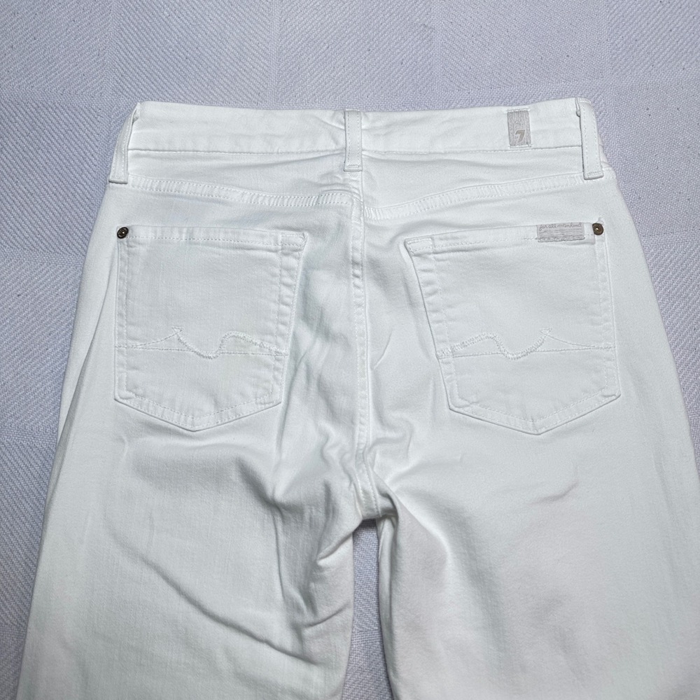 7 For All Mankind Kimmie Bootcut Jeans Womens 28 Stretch White Denim 5 Pocket - Picture 9 of 16